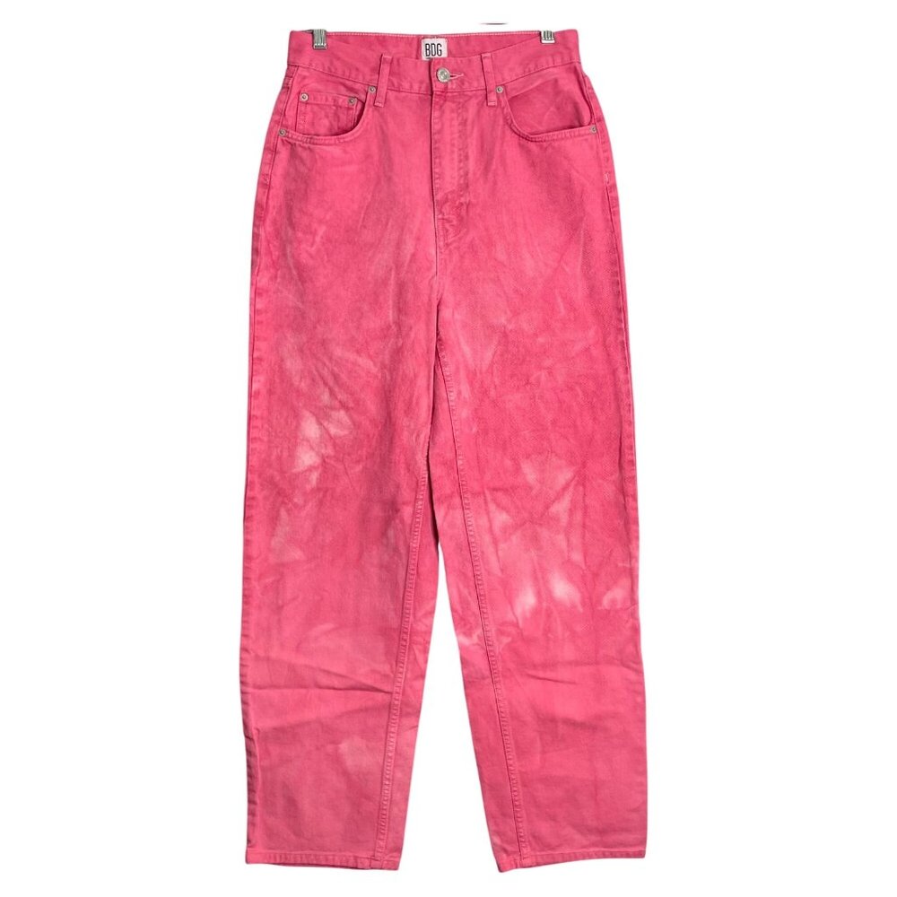 BDG High Rise‎ Baggy Jeans Pink Tie Dye Womens 29 Wide Leg Boho 100% Cotton